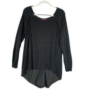 Belldini Black High Low Pullover Long Sleeve Sweater Cashmere Blend Lagenlook XL